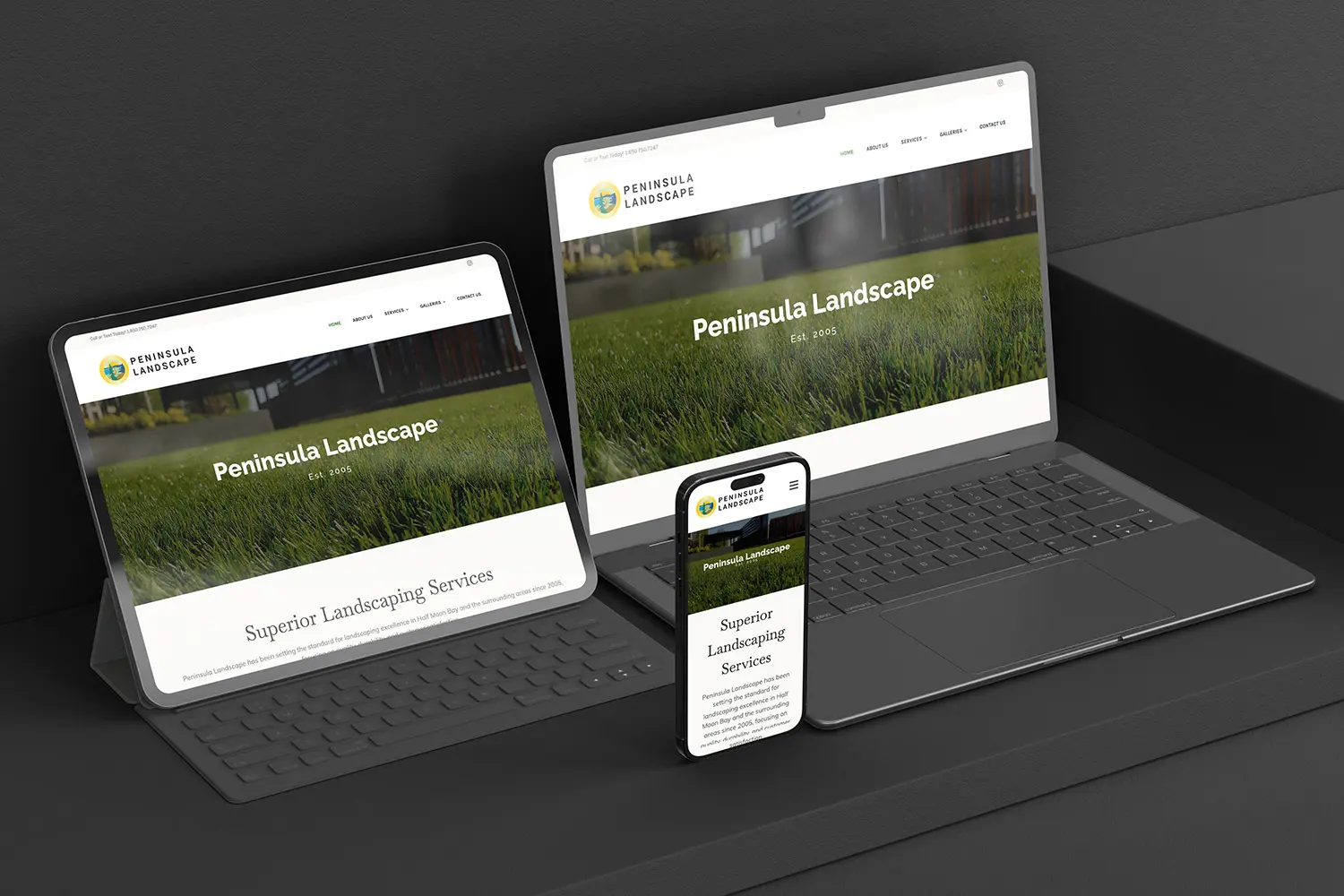 Peninsula Landscaping Co. multi device portfolio image